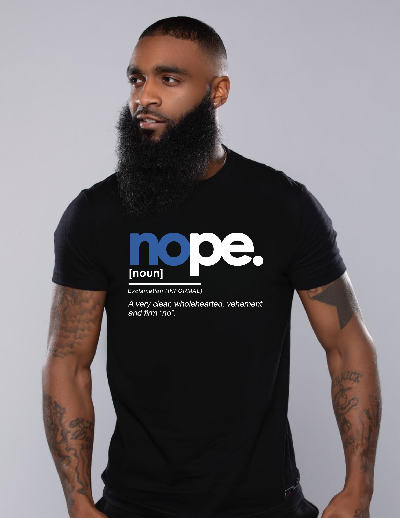 Boundaries - Nope Tshirt (Blue Lettering) – The New Meaning