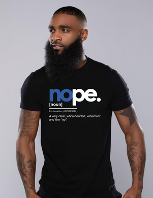 Boundaries - Nope Tshirt (Blue Lettering)