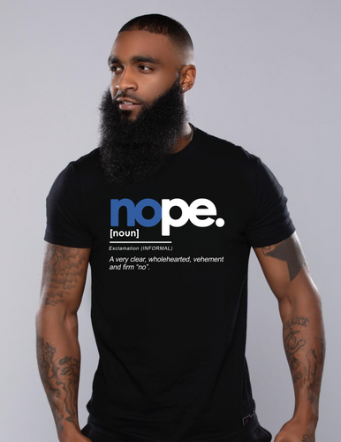 Boundaries - Nope Tshirt (Blue Lettering)